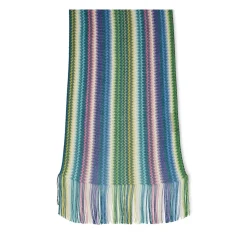 Écharpe Viscose Rayée Multicolore Logo