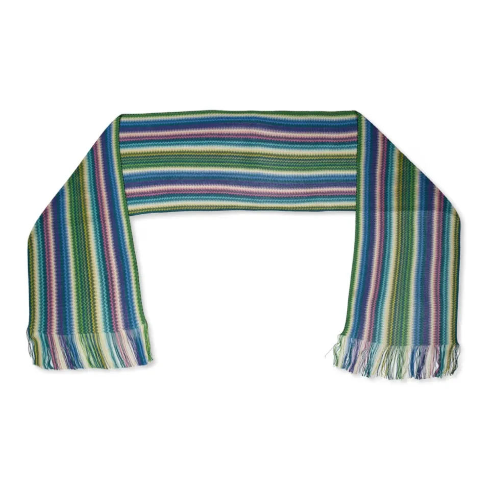 Écharpe Viscose Rayée Multicolore Logo