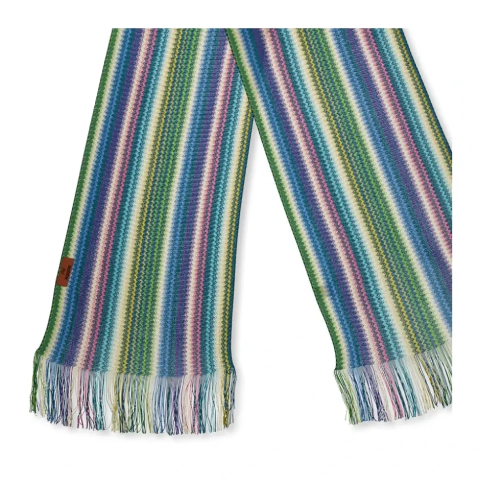 Écharpe Viscose Rayée Multicolore Logo