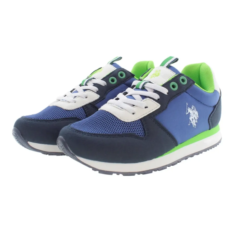 Chaussures de Sport Bleues pour Enfants avec Détails Contrastés