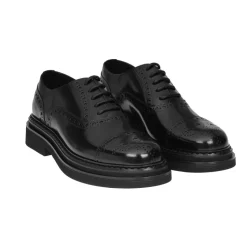 Chaussures Oxford en Cuir Noir de Qualité Supérieure