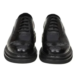 Chaussures Oxford en Cuir Noir de Qualité Supérieure