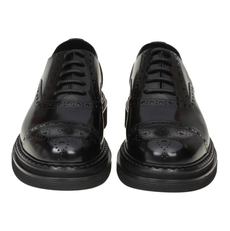 Chaussures Oxford en Cuir Noir de Qualité Supérieure