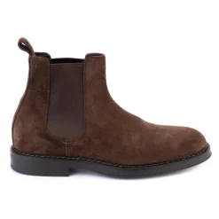 Chaussures Plates en Daim Marron Italie