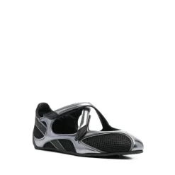 Chaussures plates en soie et nylon noires