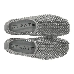 Chaussures Slip-On en Strass Gris