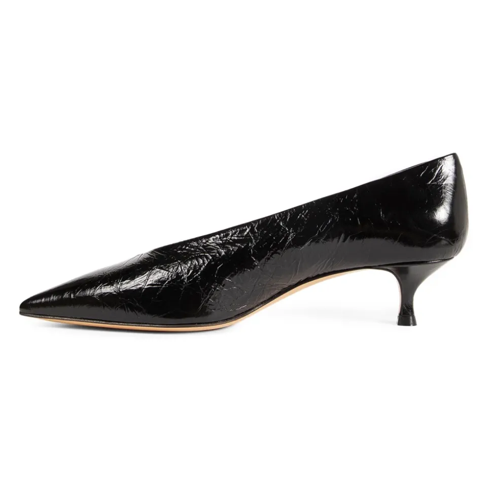 Chaussures à talons de chat en cuir noir