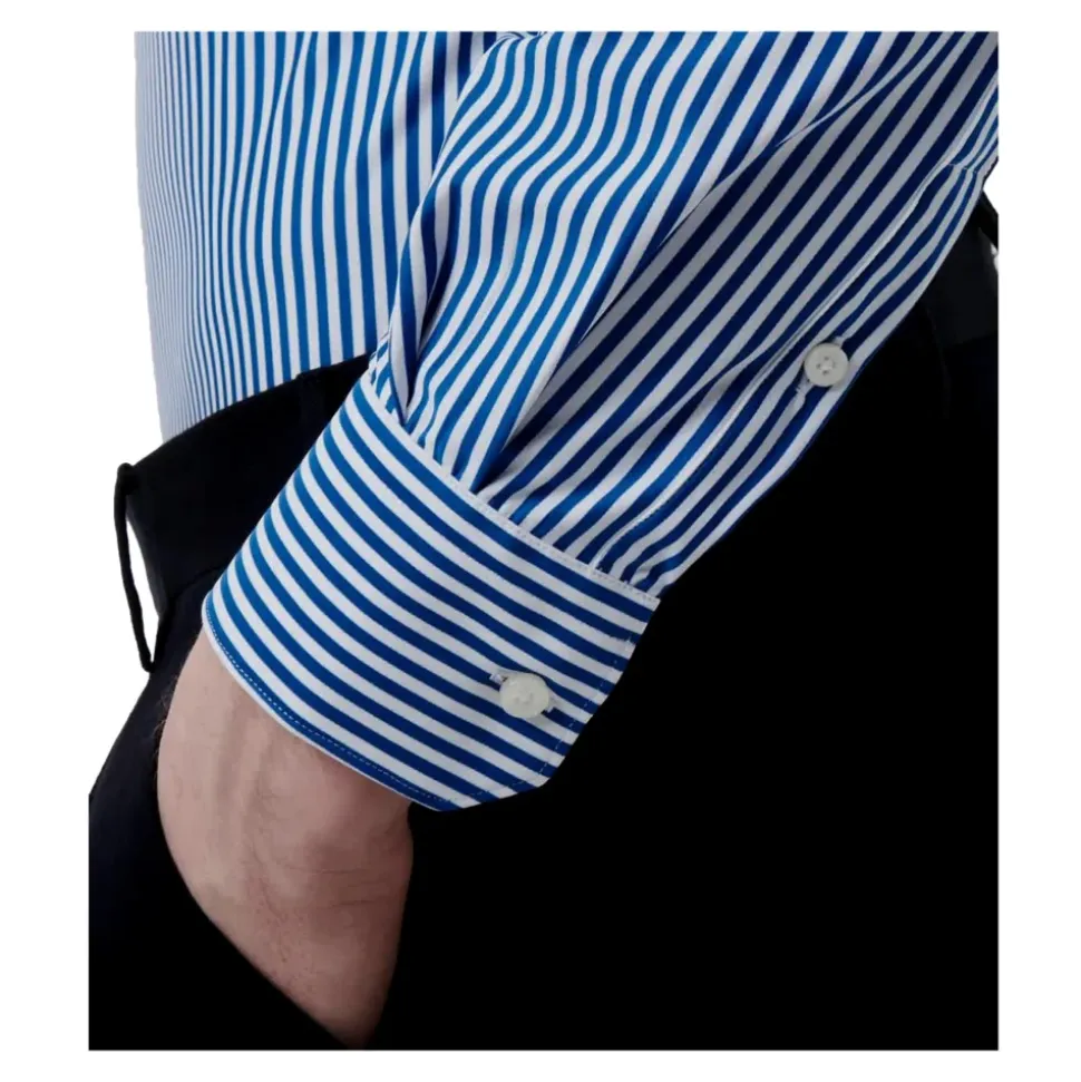 Chemise Active Slim Fit Rayures Bleues