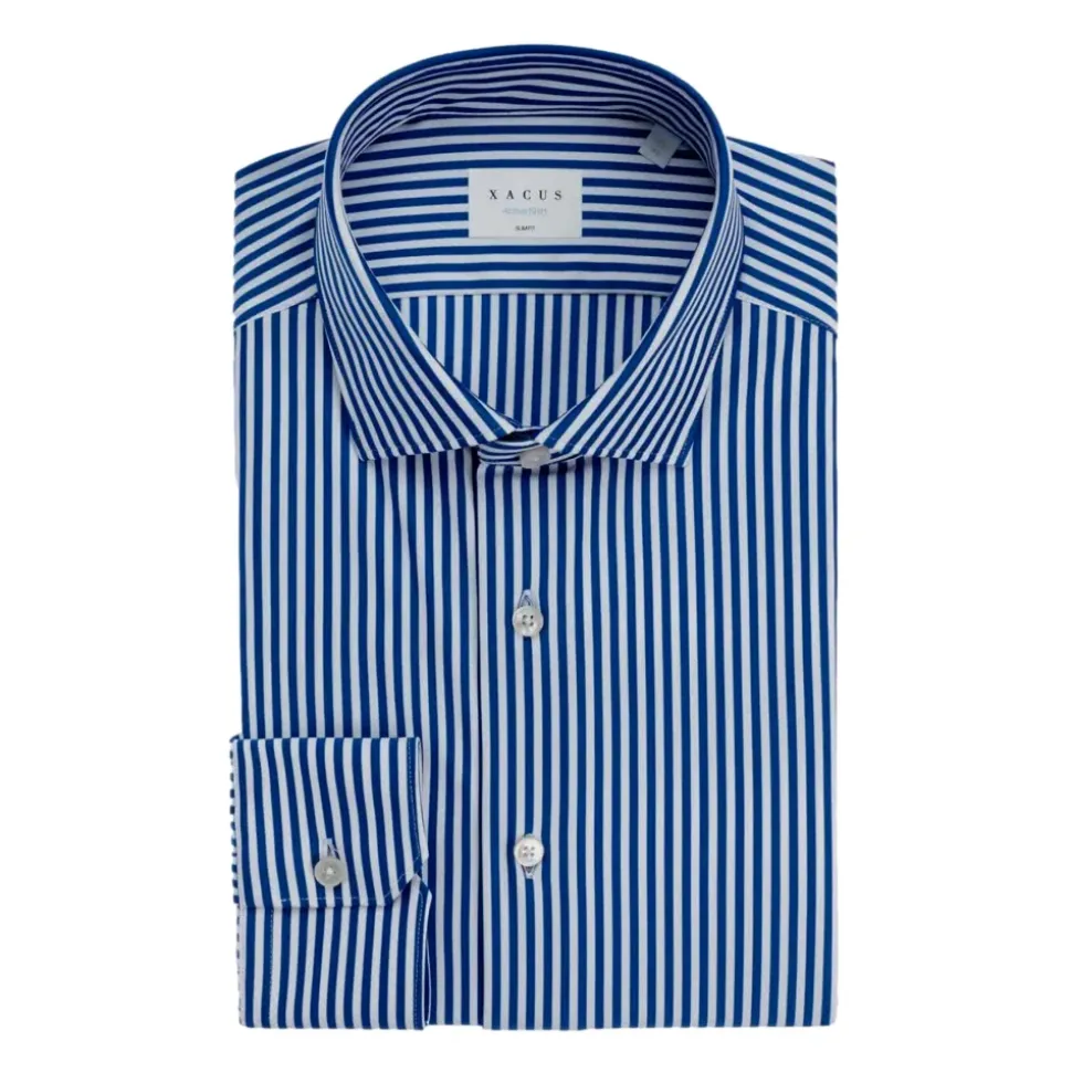 Chemise Active Slim Fit Rayures Bleues