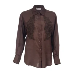 Chemise avec Broderie Florale Ton sur Ton