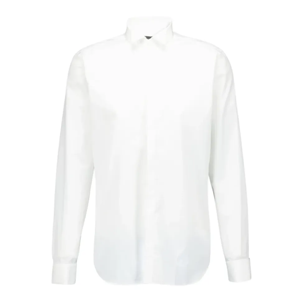 Chemise Blanche Classique en Coton à Boutons
