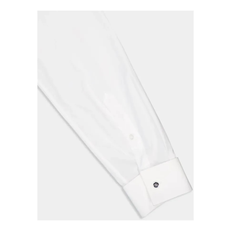 Chemise Blanche Classique en Coton à Boutons