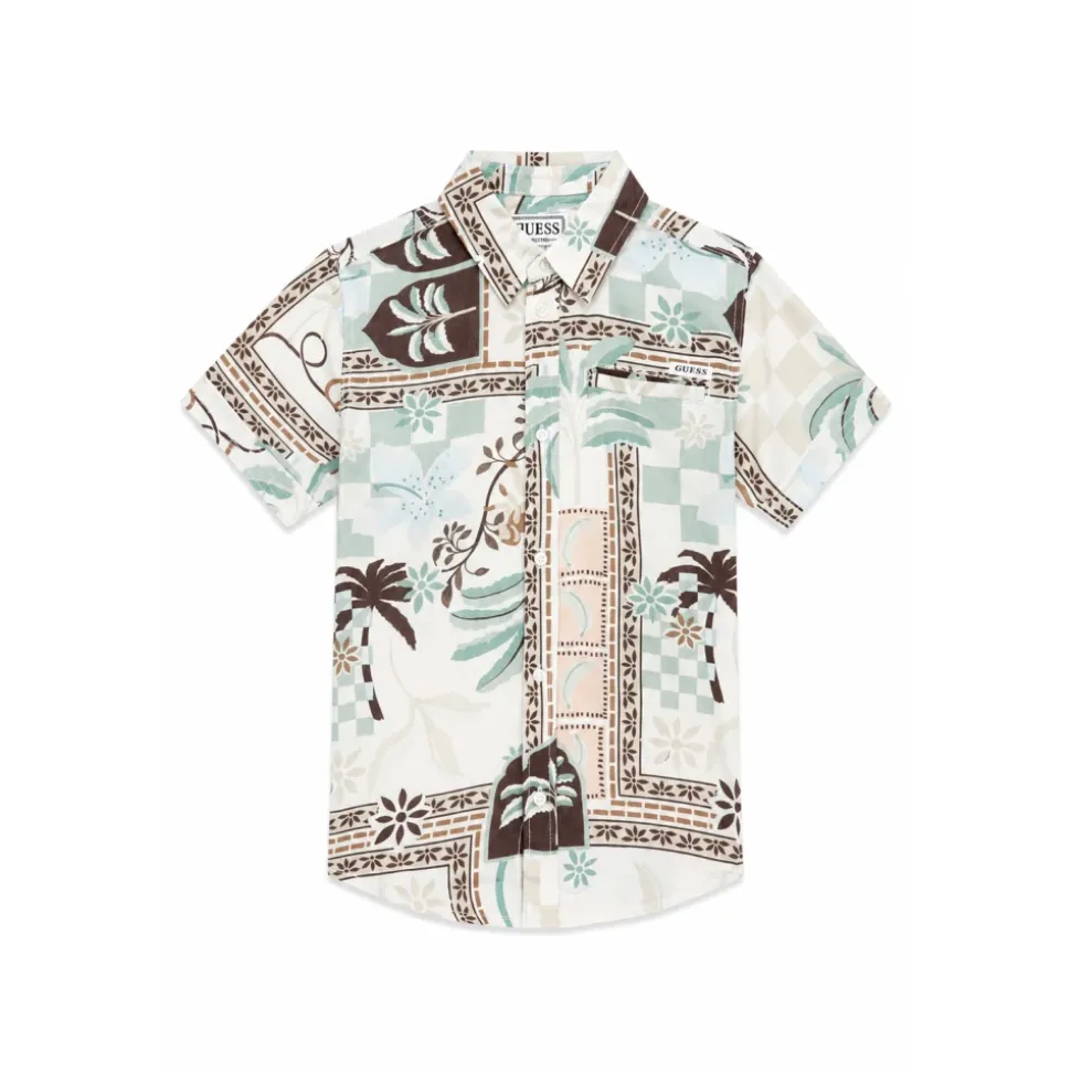 Chemise Camp en Viscose à Imprimé Graphique