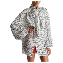 Chemise à col lavallière imprimée « Lettre d'amour »