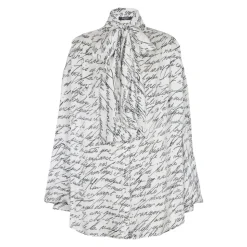 Chemise à col lavallière imprimée « Lettre d'amour »