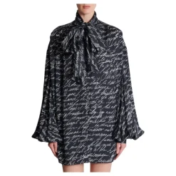 Chemise à col lavallière imprimée « Lettre d'amour »