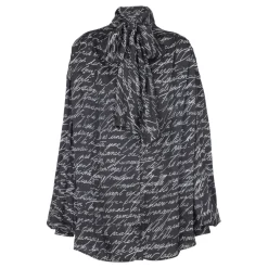 Chemise à col lavallière imprimée « Lettre d'amour »