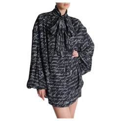 Chemise à col lavallière imprimée « Lettre d'amour »
