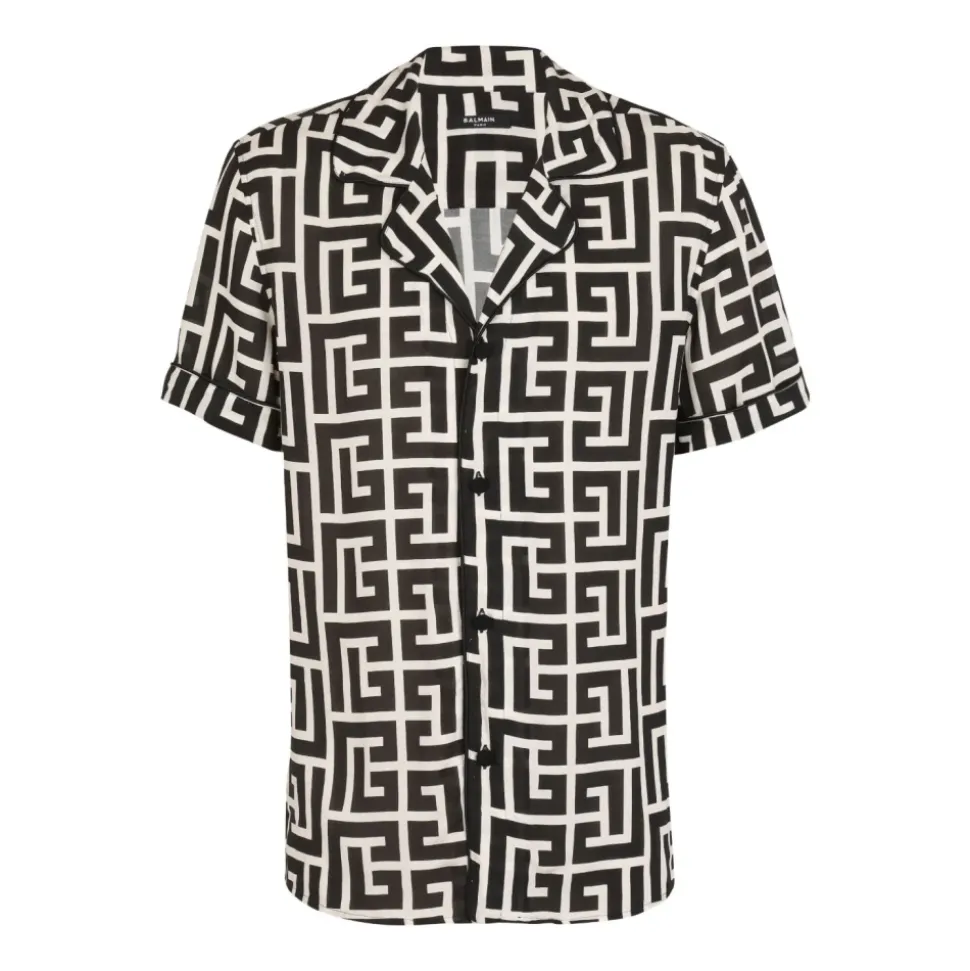 Chemise de pyjama avec imprimé monogramme