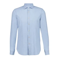 Chemise en Coton Bleu Clair à Boutons