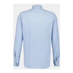 Chemise en Coton Bleu Clair à Boutons