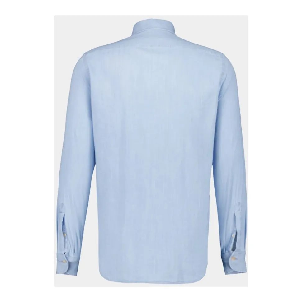 Chemise en Coton Bleu Clair à Boutons