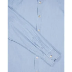 Chemise en Coton Bleu Clair à Boutons