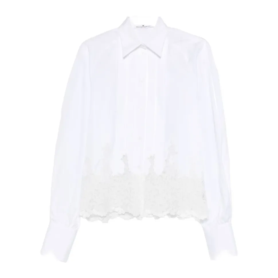 Chemise en coton brodé