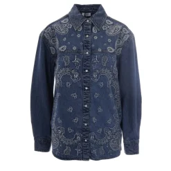 Chemise en jean avec broderies