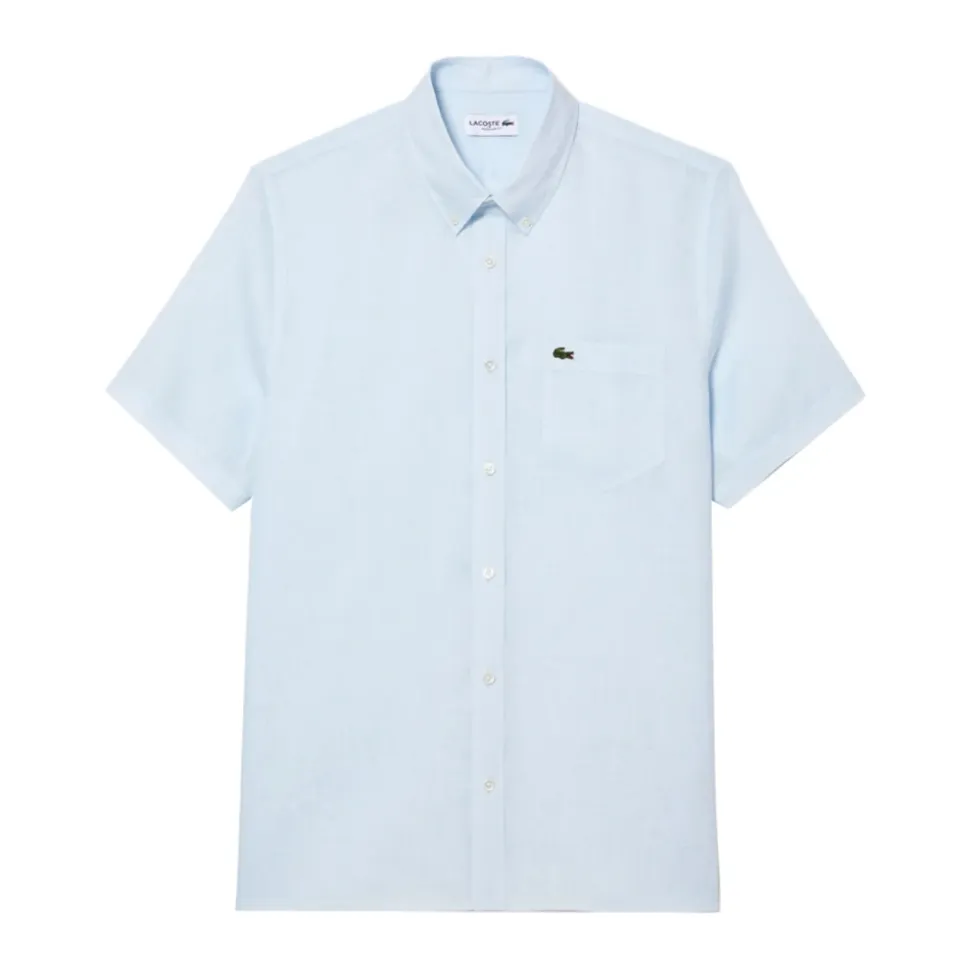 Chemise en lin bleu clair
