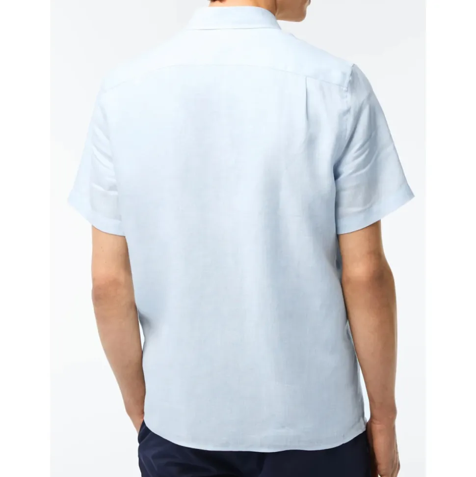 Chemise en lin bleu clair