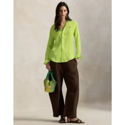Chemise en lin, coupe droite