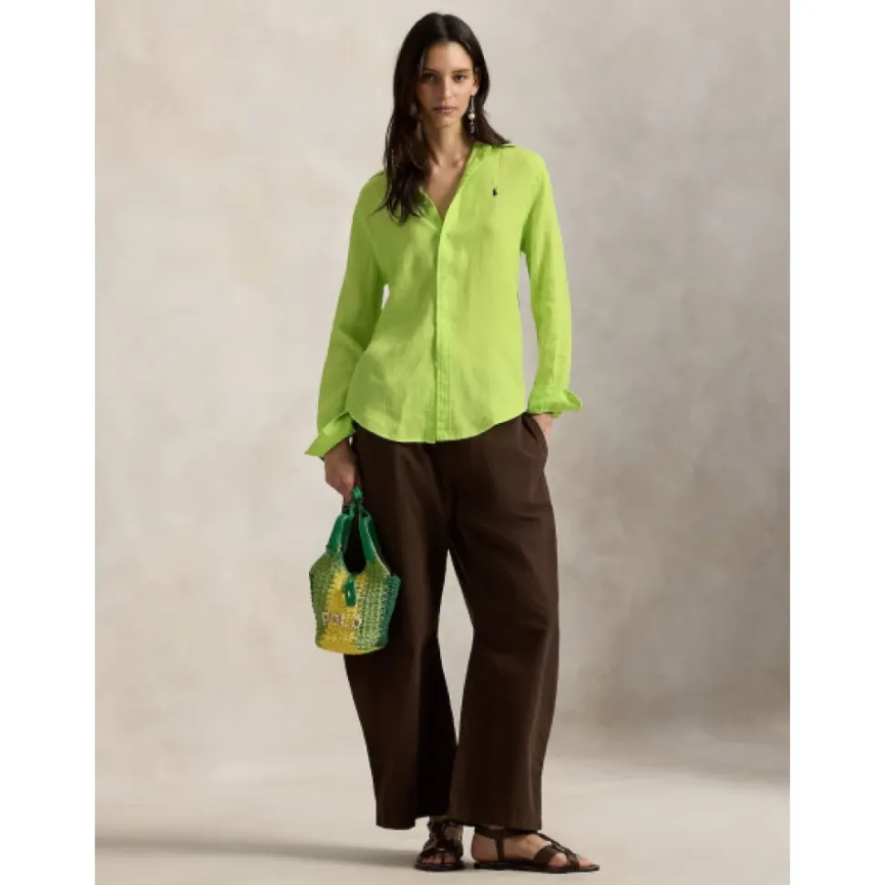 Chemise en lin, coupe droite