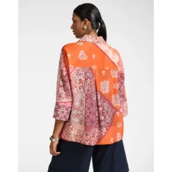 Chemise en organza de lyocell imprimé