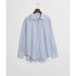 Chemise en popeline rayée coupe décontractée