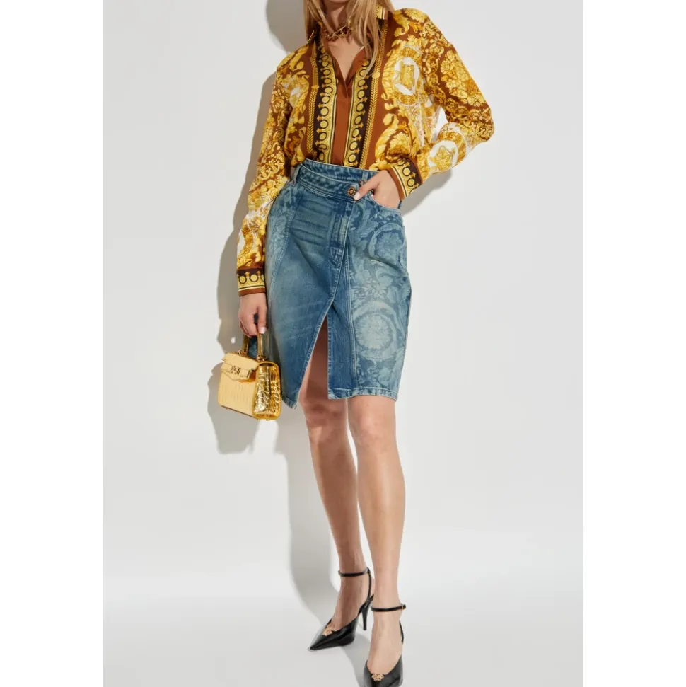 Chemise en soie avec impression 'Barocco'