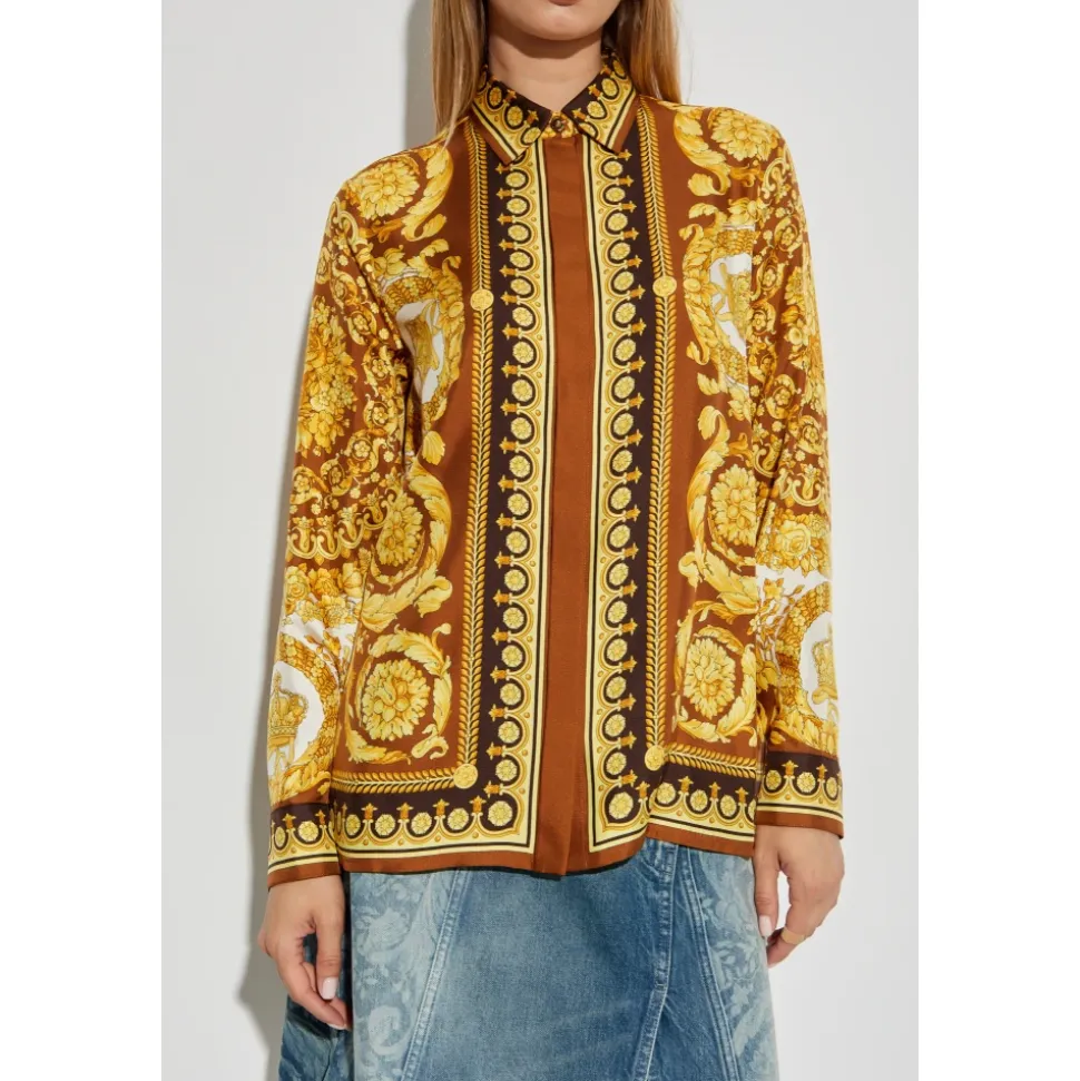 Chemise en soie avec impression 'Barocco'