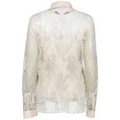 Chemise en Soie et Coton avec Dentelle à Volants