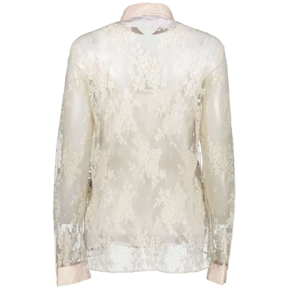 Chemise en Soie et Coton avec Dentelle à Volants