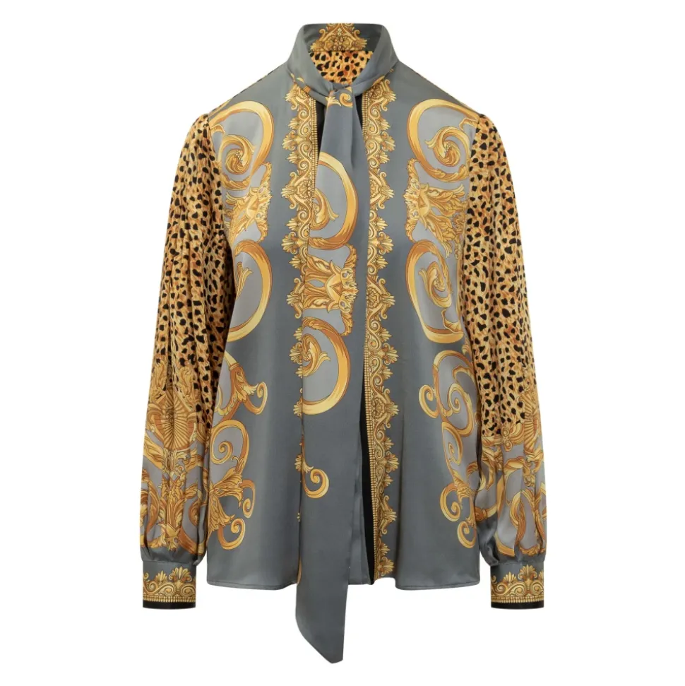 Chemise en soie imprimée