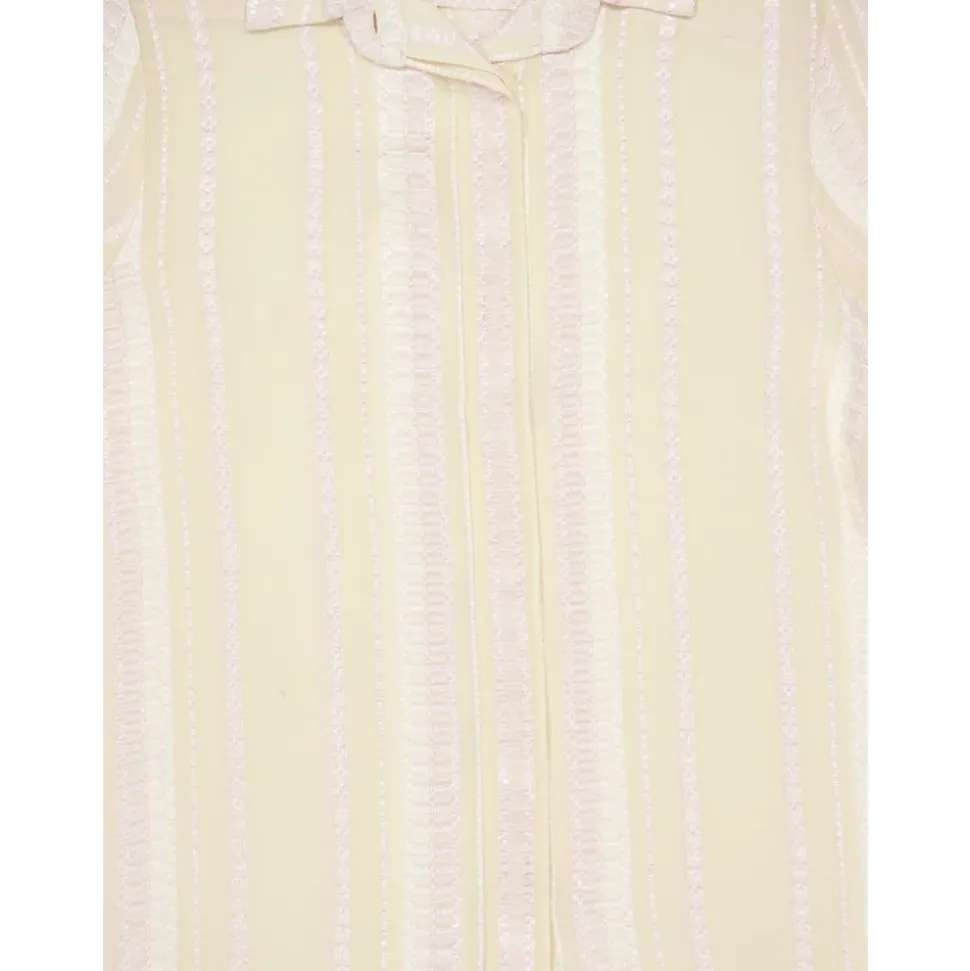 Chemise en Soie Texturée Crème