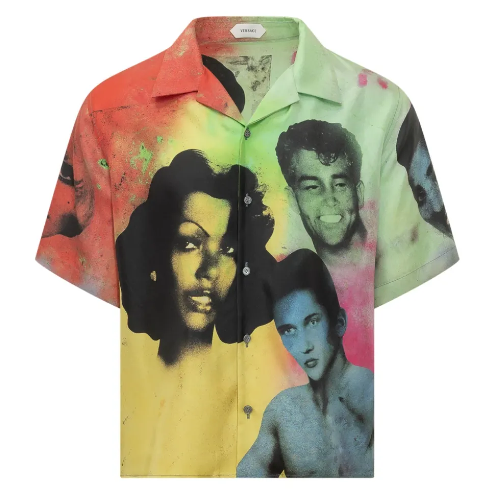 Chemise en twill de soie imprimée