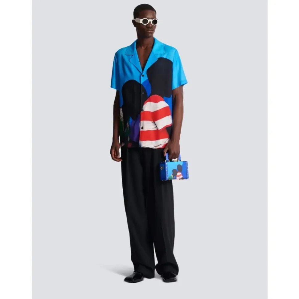 Chemise en twill imprimé avec art sur toute la surface