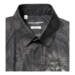 Chemise Habillée Ornée d`un Portrait Royal d`Animal de Compagnie Doré