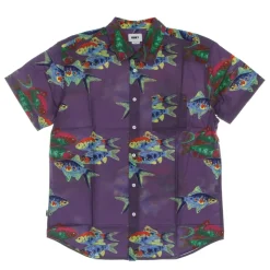 Chemise homme en soie lavande tissée
