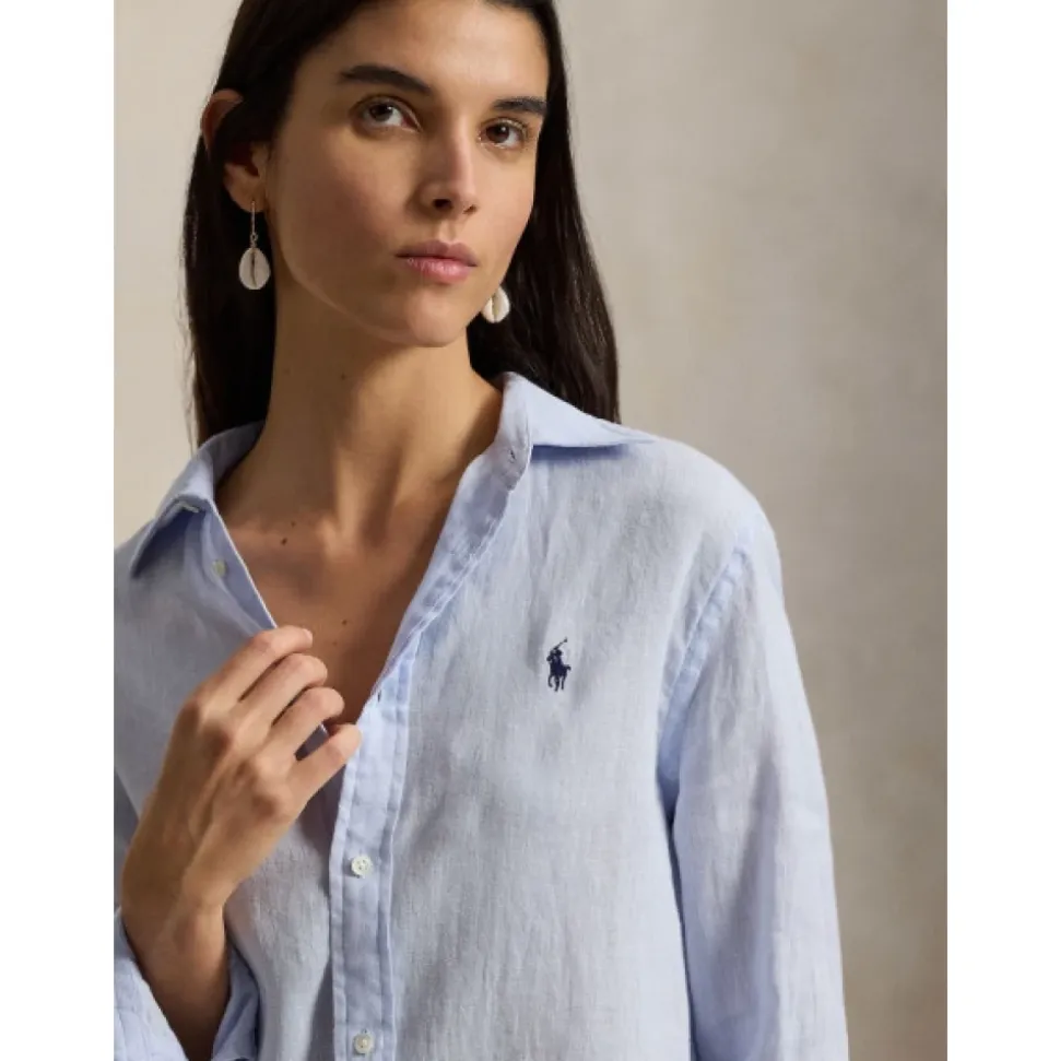 Chemise lin coupe droite