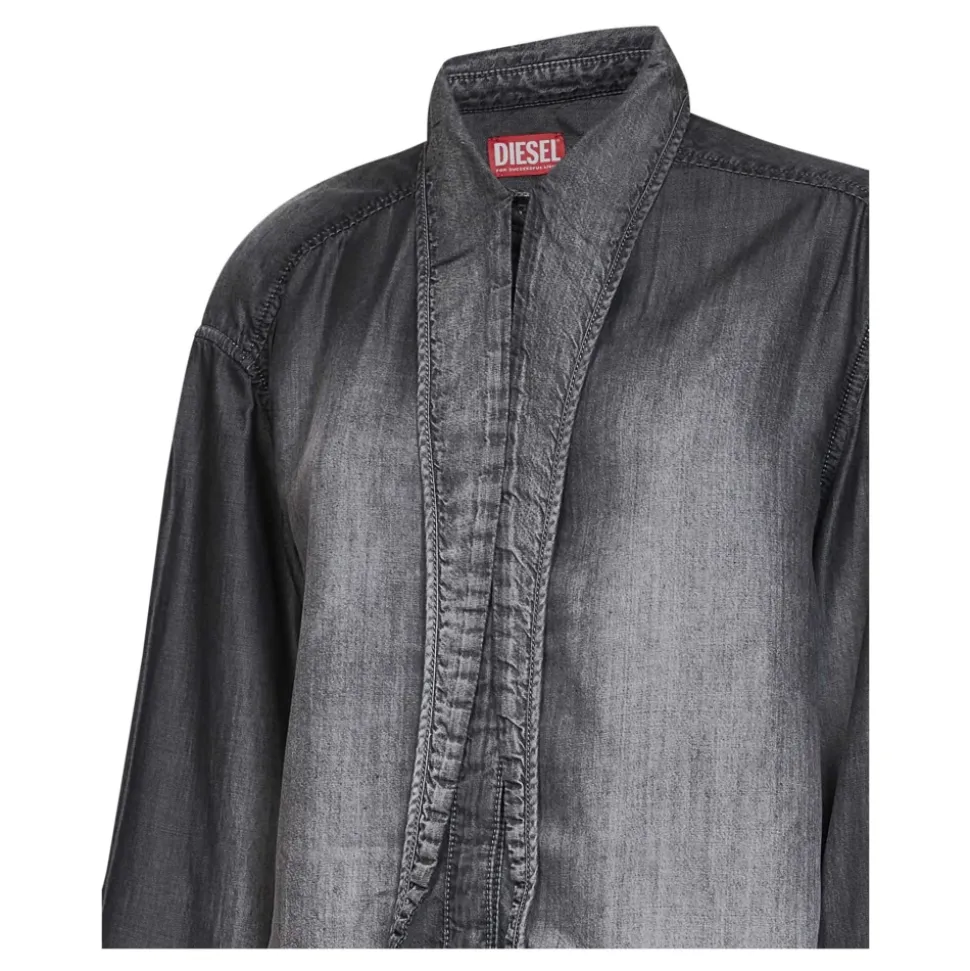 Chemise Longue Oversize en Denim