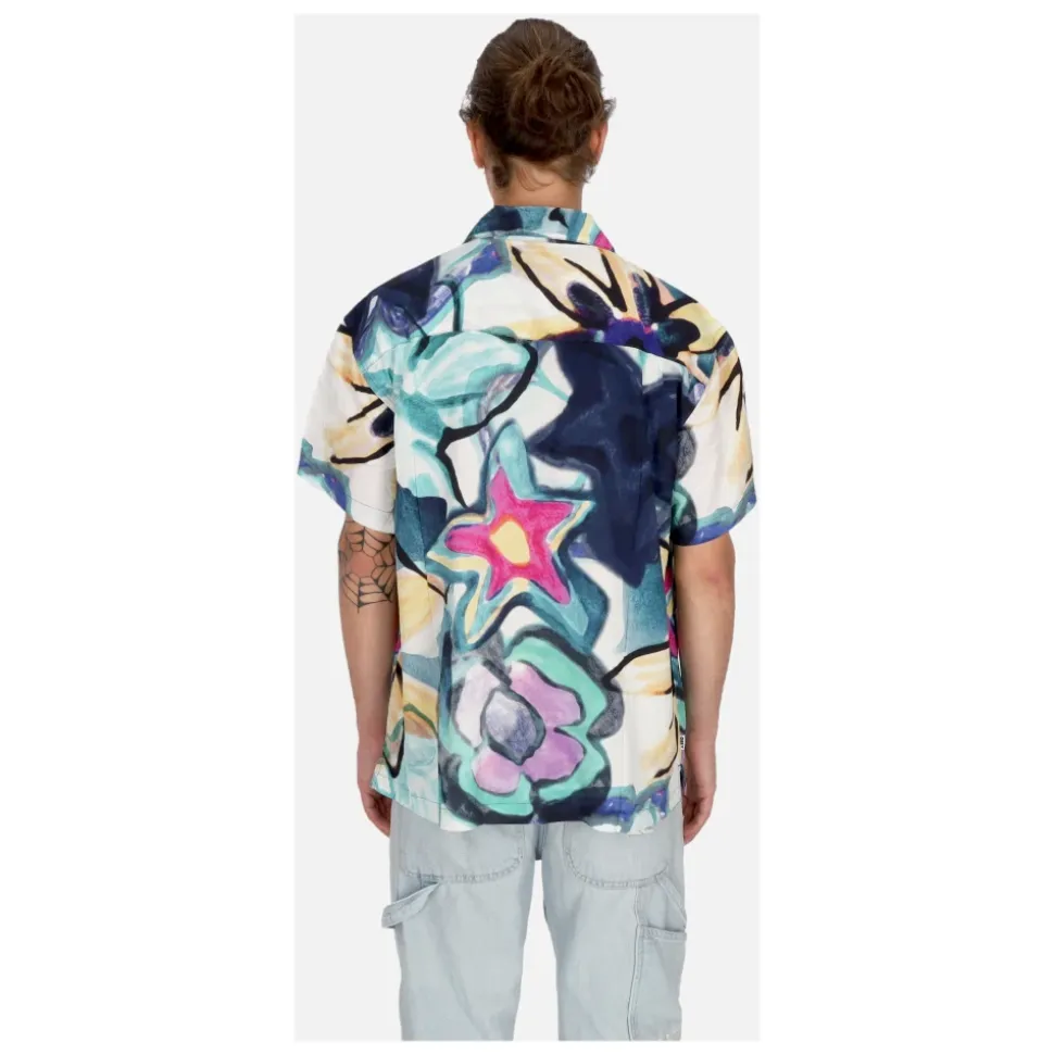 Chemise Manches Courtes Col Camp Tissée