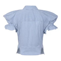 Chemise à Manches Courtes Drapée Rayée