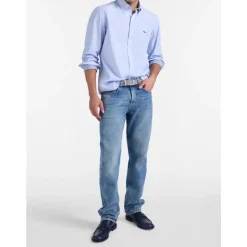 Chemise à micro-rayures coupe droite